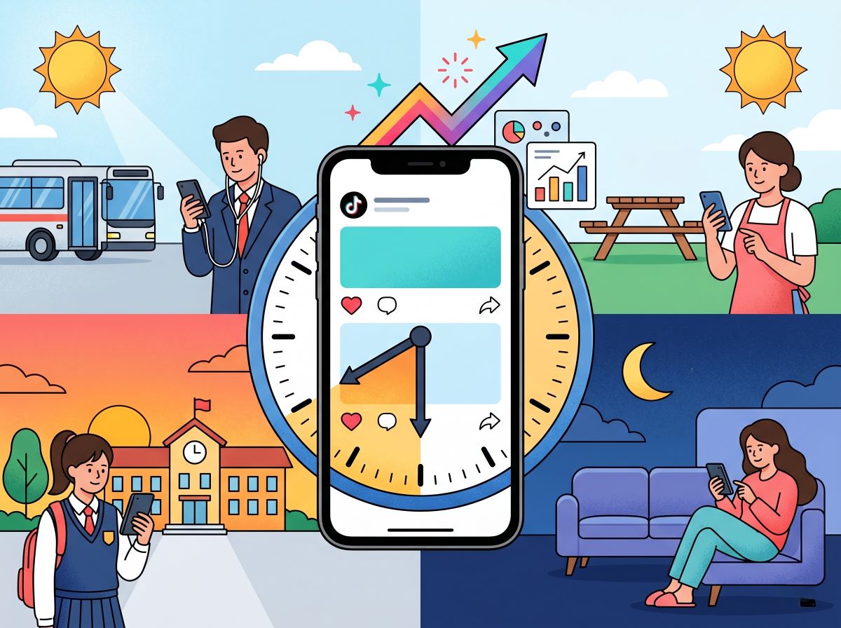 TikTokの最適な投稿時間は何時？再生回数が伸びる配信タイミングとターゲット別戦略